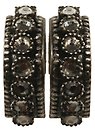 image for earring stud Eye of the Cobra white silver antique silver (SS 7: crystal stone)
