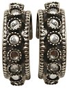 image for earring stud Eye of the Cobra white silver antique silver (SS 7: crystal silver shade stone)