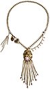 image for necklace Burlesque black/pink Very Light Antique Brass (designed dancing lady medallion with stones around & hang-in several chain)