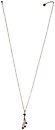 image for necklace pendant Burlesque black/pink Very Light Antique Brass (hang-in ribbon & 3 lines pearls, chain & coloured flowers)