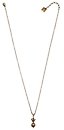 image for necklace pendant Burlesque beige/white Very Light Antique Brass (hang-in PP 24: crystal silver shade, ribbon & pearl on the chain neckline)