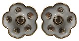 image for earring stud Burlesque beige/white Very Light Antique Brass (coloured flower with stones)