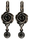 image for earring eurowire dangling Rough Kingdom black antique silver