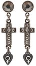image for earring stud dangling Rough Kingdom white antique silver/dark antique silver