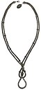image for necklace (long) Eye of the Cobra blue antique silver (2 lines twisted; chain neckline with SS 7: crystal heliotrope & crystal bermuda blue stones)