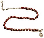 image for belt Mongolian Princess red antique brass (82 cm chain bended with burgundy velvet)