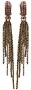 image for earring clip dangling Eye of the Cobra red/dark rose antique brass (designed chain with hang-in SS 34: crystal red magma stone & several chain in line)