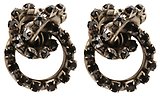 image for earring stud La Comtesse black/blue antique silver (twisted wire with PP 24: jet hematite & jet stones around)