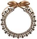 image for necklace collier La Comtesse brown antique brass (different chain, SS 24: crystal golden shadow & ribbon together)