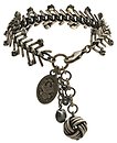 image for bracelet La Comtesse black/blue antique silver (bone-like chain with PP 24: jet hematite & jet together)