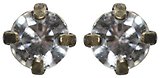 image for earring stud Black Jack white crystal SS 29 antique brass (crank)