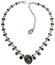 image for necklace La Comtesse black/blue antique silver (twisted wire with pearl & stones around in the centre; chain with pearl & stones along the neckline)