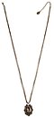 image for necklace pendant Eye of the Cobra white antique brass (30 X 22 mm crystal silver shade oval stone in the centre; chain neckline)