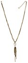 image for necklace-Y Eye of the Cobra white antique brass (28 X 17 mm crystal silver shade oval stone with hang-in chain in the centre; chain neckline)