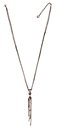 image for necklace pendant Eye of the Cobra white silver antique silver (23 X 14 mm crystal silver shade oval stone & several chain in the centre; chain neckline)