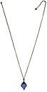 image for necklace pendant (long) Yoga blue antique brass (coloured designed drop-element on chain neckline)