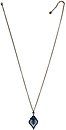 image for necklace pendant (long) Yoga white antique brass (coloured designed drop-element on chain neckline)