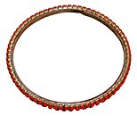 image for bracelet bangle Africanica x-mix multi antique brass (2 rows; PP 24: op. orange & PP 18: op. red around)