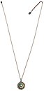 image for necklace pendant Africanica green/turquoise antique silver (small flower-like element with stones on 72 cm chain neckline)
