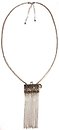 image for necklace (long) The Alchemist white crystal silver shade Very Light Antique Silver (metal bag with crystal silver shade stones & hang-in several chain on a chain neckline)