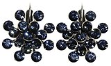 image for earring eurowire Magic Fireball grey crystal sahara antique silver