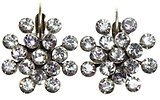 image for earring eurowire Magic Fireball white/light rose crystal vitrail light antique brass