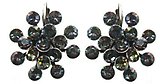 image for earring eurowire Magic Fireball green crystal vitrail medium antique silver