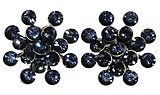 image for earring stud Magic Fireball grey crystal sahara antique silver (big)