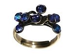 image for ring Magic Fireball blue/lila Crystal Heliotrope antique brass (small)