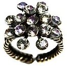 image for ring Magic Fireball white/light rose crystal vitrail light antique brass (big)