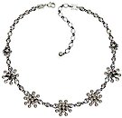 image for necklace Magic Fireball white/light rose crystal vitrail light antique brass