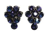 image for earring stud Magic Fireball blue/lila Crystal Heliotrope antique brass (small)