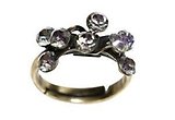 image for ring Magic Fireball white/light rose crystal vitrail light antique brass (small)