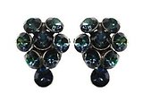 image for earring stud Magic Fireball grey crystal sahara antique silver (small)