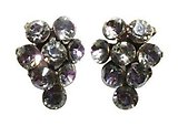 image for earring stud Magic Fireball white/light rose crystal vitrail light antique brass (small)