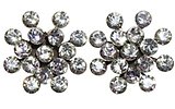 image for earring stud Magic Fireball white/light rose crystal vitrail light antique brass (big)