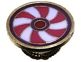 image for ring Yoga coralline/lila antique brass (coloured designed round element)
