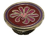 image for ring Yoga coralline/lila antique brass (coloured designed round element)