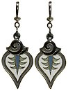 image for earring dangling Yoga white antique brass (hang-in coloured designed drop-element with SS 20: crystal sage stone)