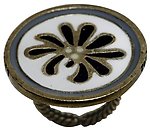 image for ring Yoga white antique brass (coloured designed round element)