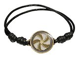 image for bracelet knot Yoga white antique brass (coloured designed round element & cord together)