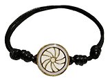 image for bracelet knot Yoga white antique brass (coloured designed round element & cord together)