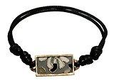 image for bracelet knot Yoga white antique brass (coloured designed rectangular element & cord together)