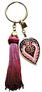 image for charm Yoga coralline/lila antique brass (hang-in coloured designed teardrop-shape element & coloured tassel together)