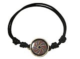 image for bracelet knot Yoga coralline/lila antique brass (coloured designed round element & cord together)