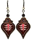 image for earring dangling Yoga coralline/lila antique brass (hang-in coloured designed drop-element with SS 20: burgundy stone)