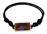 image for bracelet knot Yoga coralline/lila antique brass (coloured designed rectangular element & cord together)