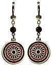 image for earring dangling Yoga coralline/lila antique brass (hang-in SS 20: burgundy stone & small coloured designed round element)