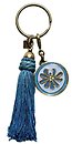 image for charm Yoga blue antique brass (hang-in coloured designed round-shape element & coloured tassel together)