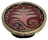 image for ring Yoga coralline/lila antique brass (coloured designed round element)